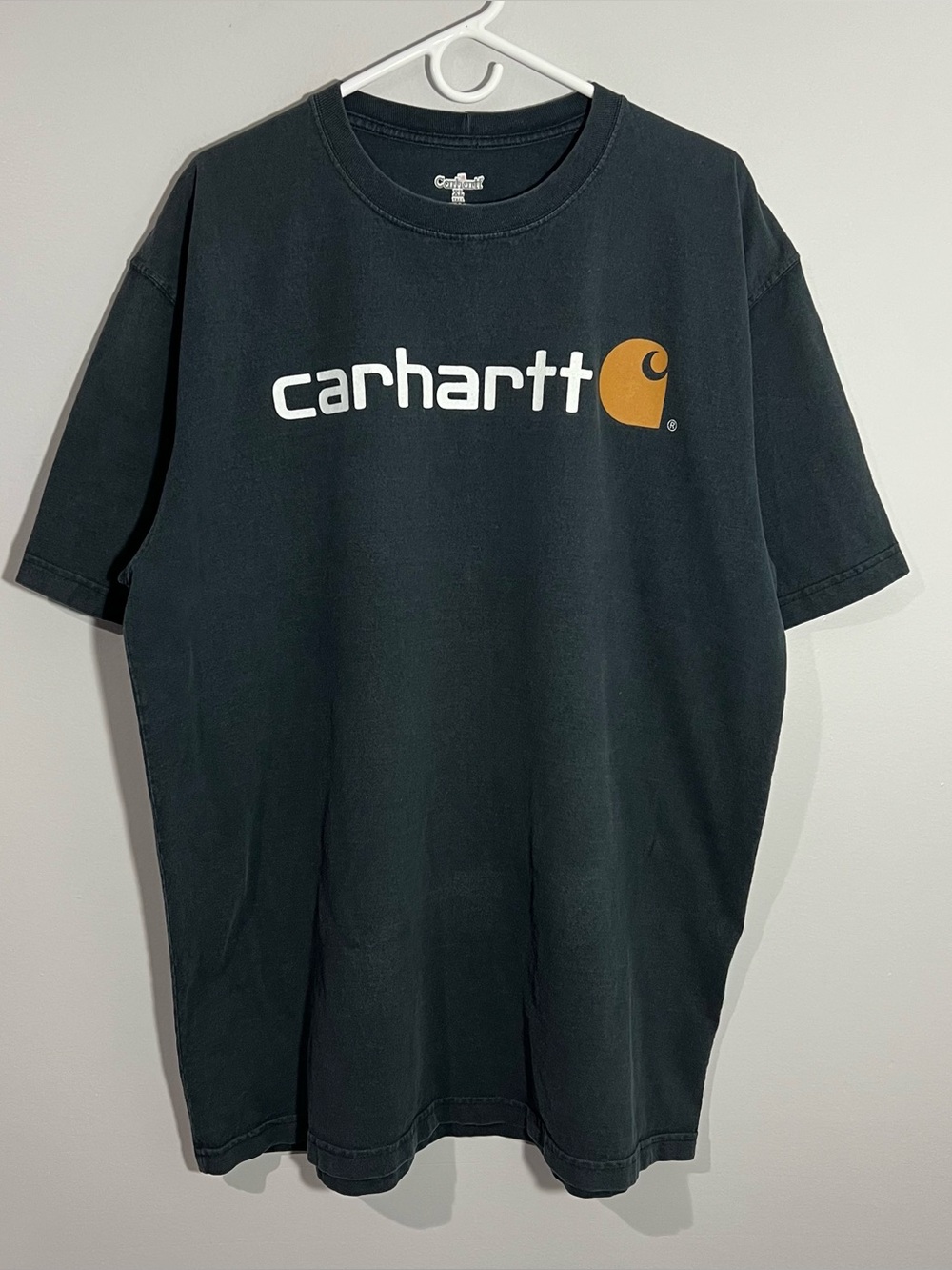Carhartt Spellout Black White Short Sleeve T-Shirt Mens Extra Large XL Tall